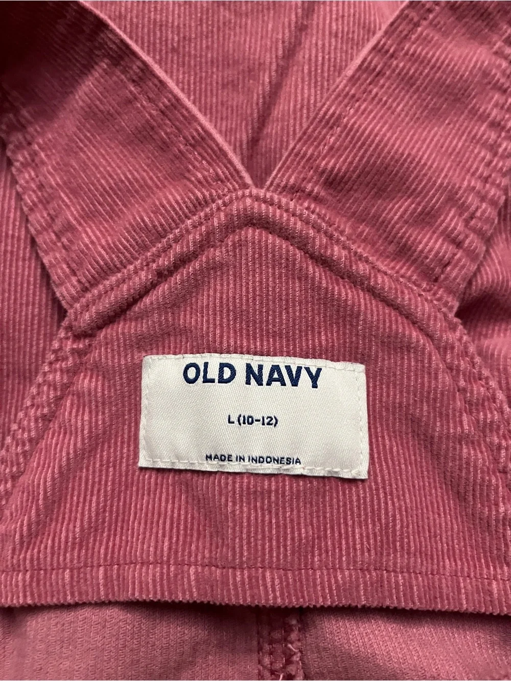Old Navy Rose Pink Button-Front Corduroy Overalls Dress